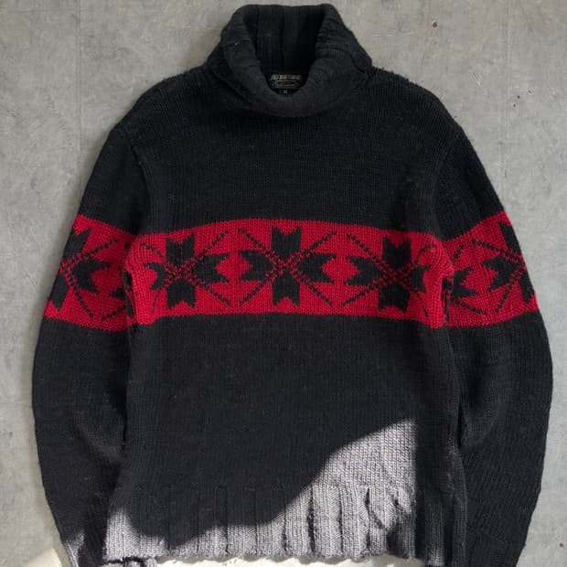 폴로 진스 노르딕 블랙 터틀넥 니트