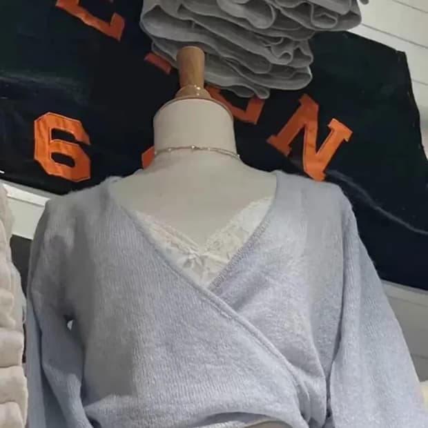 브랜디멜빌 코코 랩 가디건 니트 베이비 블루