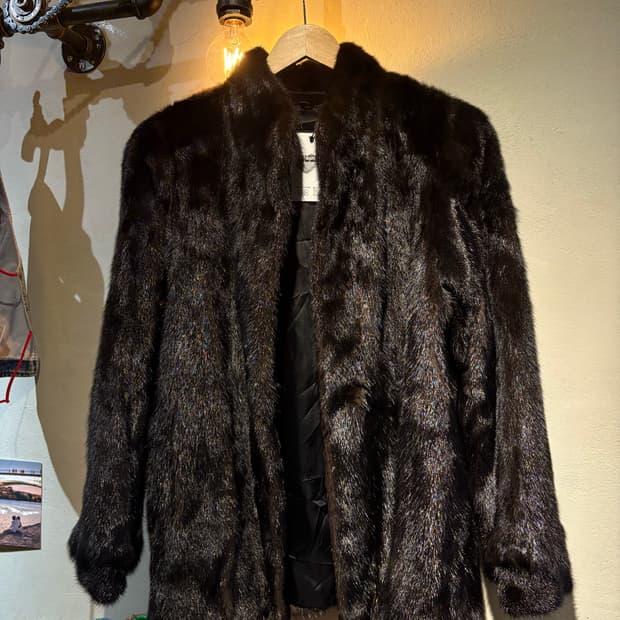 밤색 밍크 코트