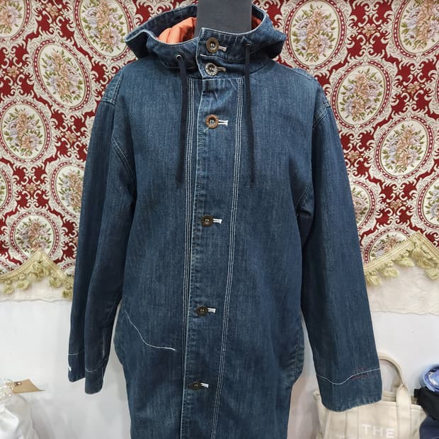 리바이스 에스닉 패치워크 후드 데님 커버롤

