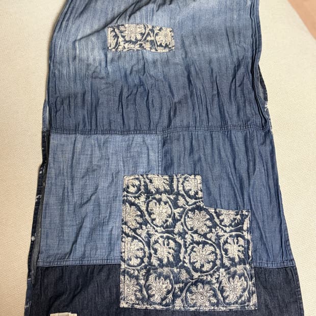 (os) 폴로 인디고 패치워크 머플러 rrl