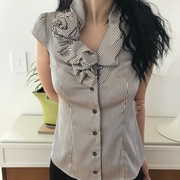 vintage stripe pattern blouse