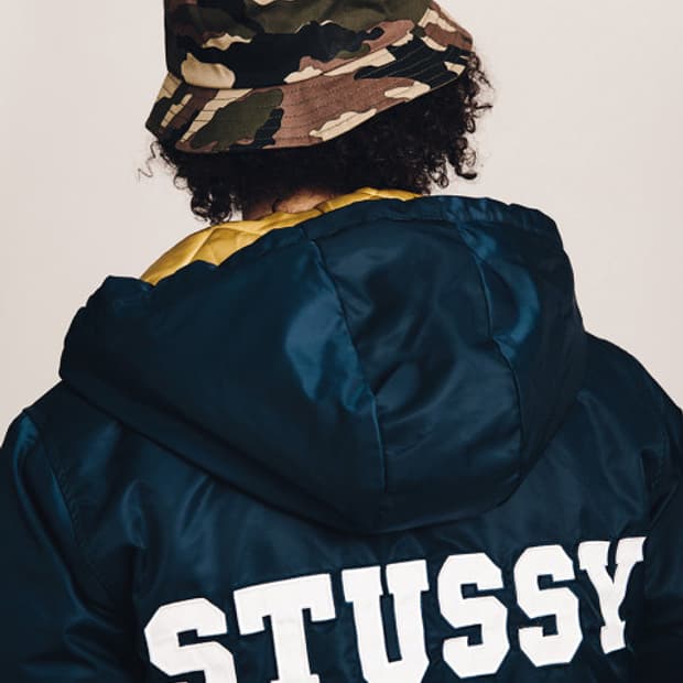 스투시 14fw 백로고 자수 누빔점퍼 M