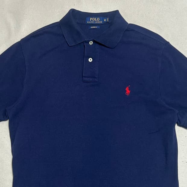 M 폴로랄프로렌 네이비 카라 반팔 티셔츠 