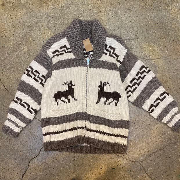 90s USA 빈티지 헤비니트 코위찬 아우터