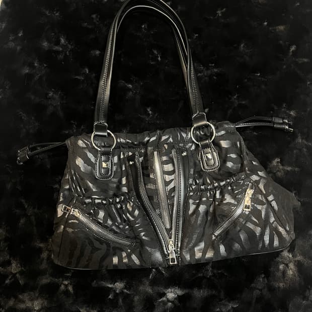 빈티지 지브라 펑크 솔더백 갸루 