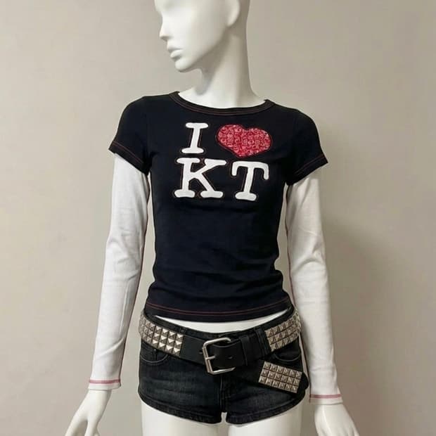 Hello Kitty  레이어드 롱슬리브  티셔츠