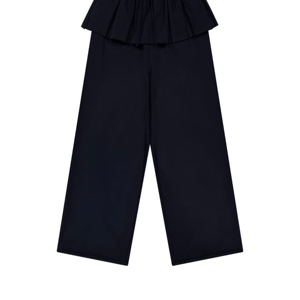 코이세이오 PLEATS OVER WOOL PANTS DARK NAVY