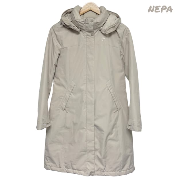 3712 네파 베이지 거위털 구스다운 경량 롱패딩