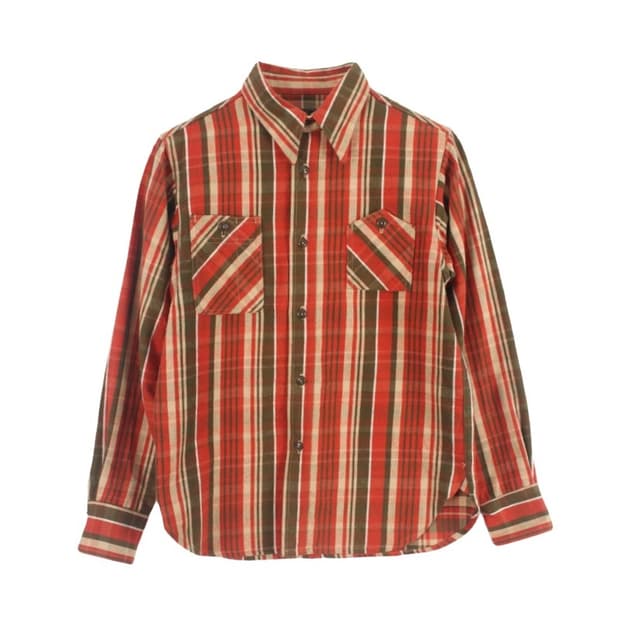 쿠쉬맨 (MEN - S) 코튼 체크 패턴 워크 셔츠