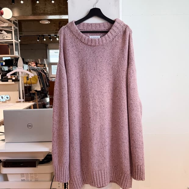 메종 마르지엘라 핑크 오버사이즈 울 니트