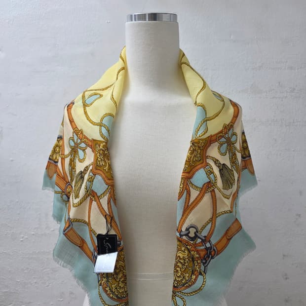 일본빈티지 사각체인패턴스카프(사상품)