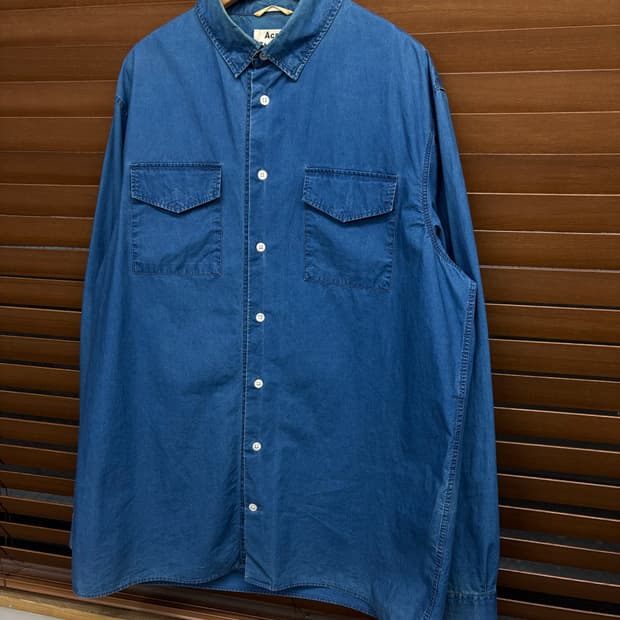 Acne 아크네스튜디오 블루 투포켓 셔츠
