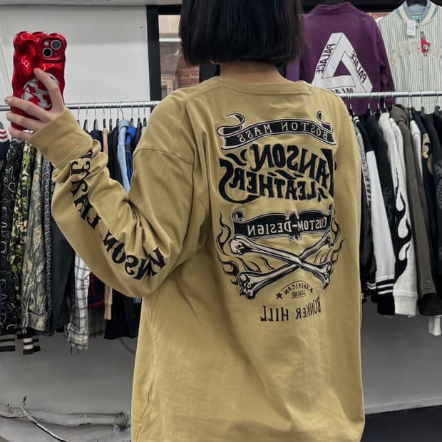 밴슨 레더 자수 롱슬리브