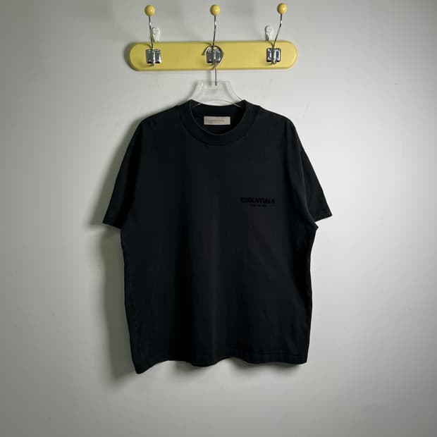 21ss 피어오브갓 에센셜 블랙 3D 백로고 반팔 티셔츠 M