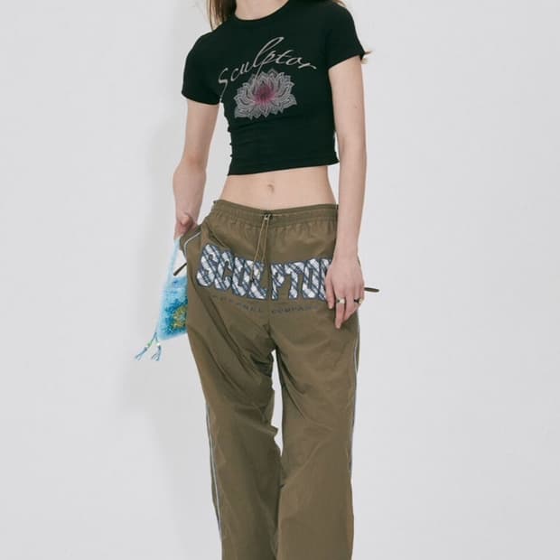 스컬프터 체크 바시티 트랙팬츠 카키 XL 팝니다