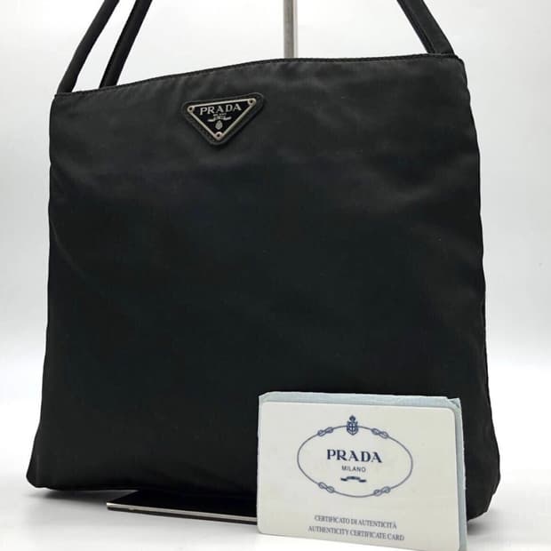 프라다 블랙 나일론 토트백 숄더백