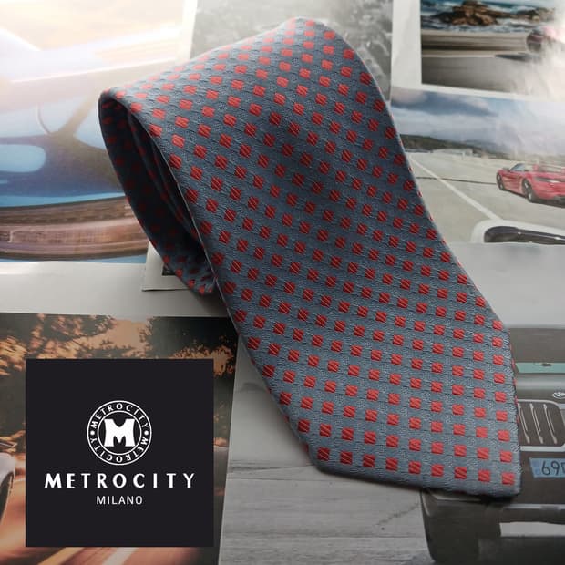 메트로시티 실크 기하학 패턴 넥타이 8.5cm A+등급 A18547
