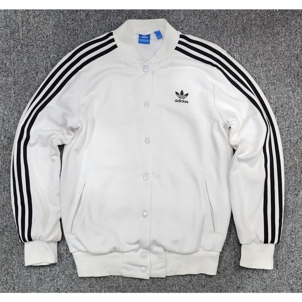 아디다스 파이어버드 빅로고 버튼 트랙탑 봄버 자켓 100