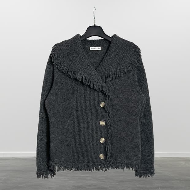 ATELIER SIX 디테일 울 니트 가디건 