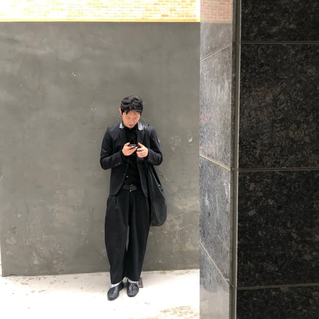 휴고보스 레더 카라 블레이저