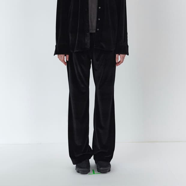 엔조블루스 벨벳 블랙 부츠컷 팬츠S