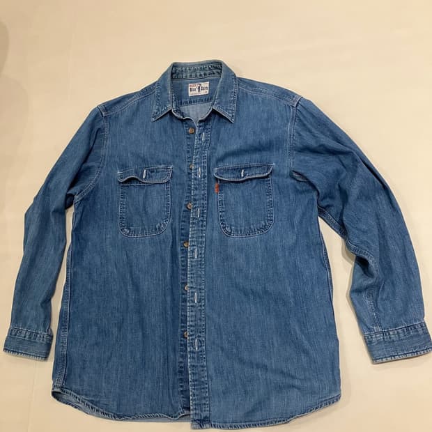 리바이스 오렌지탭 데님 셔츠 usa made