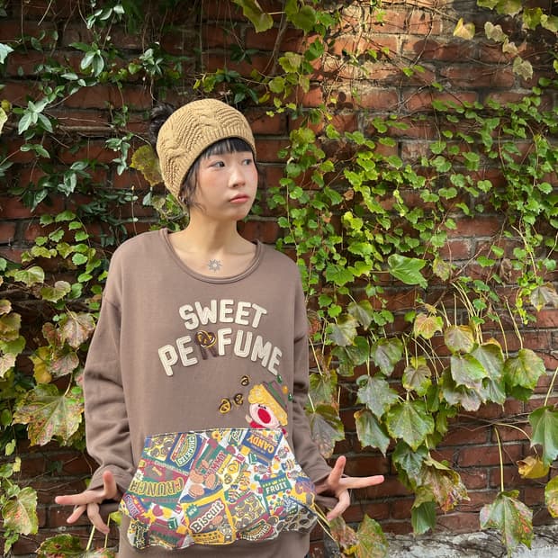 일본무드 패치 자수 포인트 맨투맨