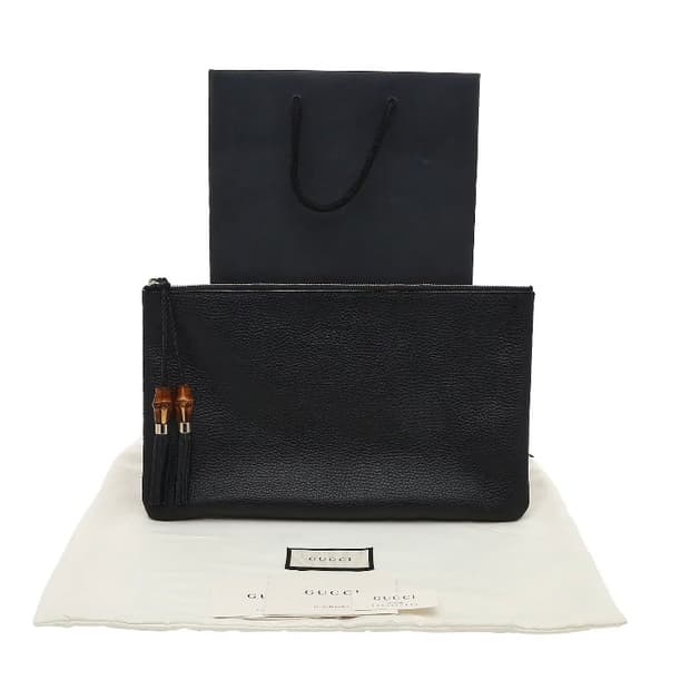 구찌 뱀부 태슬 클러치백 블랙 A