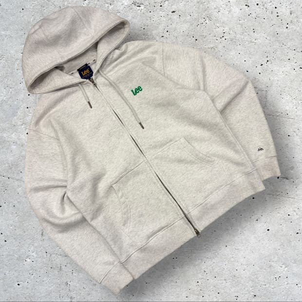 [M] Lee 리 로고 스웻 후드집업 그레이 C636