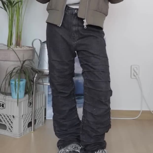 노매뉴얼 t.w denim pants