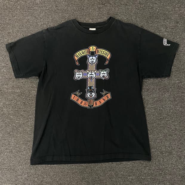 재팬 밴드 빈티지 반팔 티셔츠