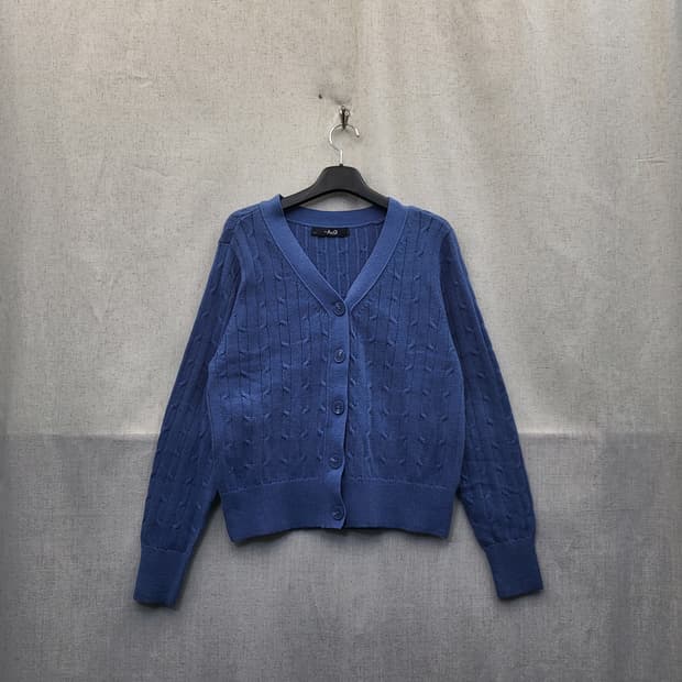 AtG 블루 꽈배기 니트 가디건