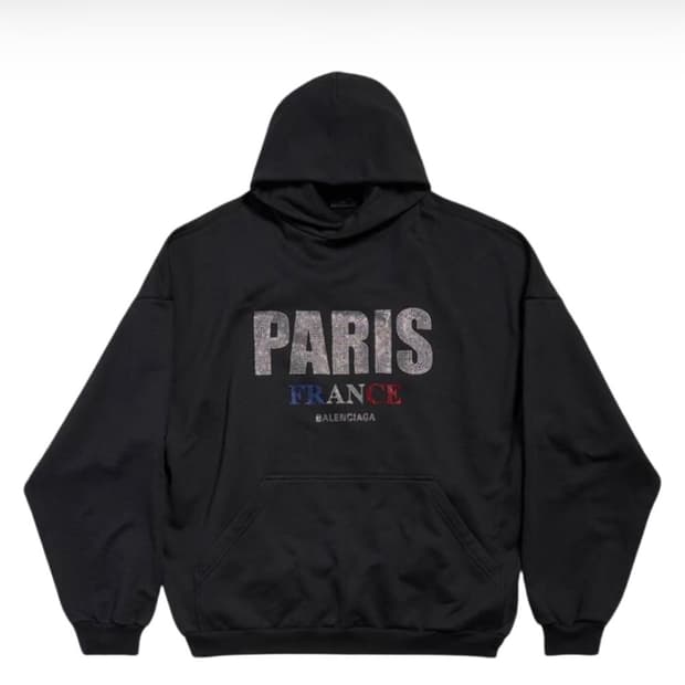 발렌시아가 PARIS FRANCE 크리스탈 후드 블랙