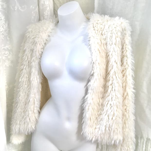 아이보리 퍼자켓 가디건 