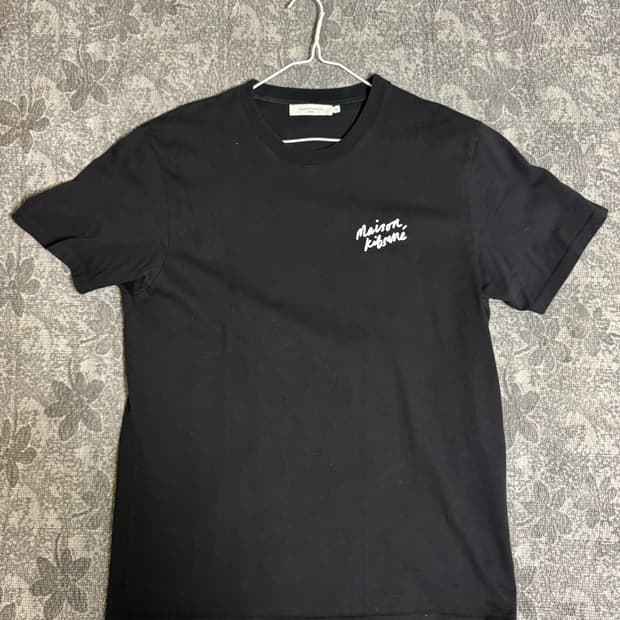 메종키츠네 레터링 반팔 티셔츠 블랙 105