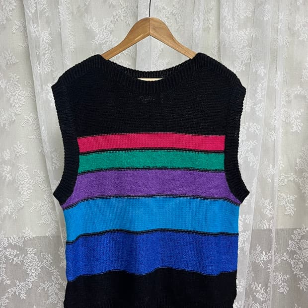 L) 앤더슨벨 무지개 니트 베스트