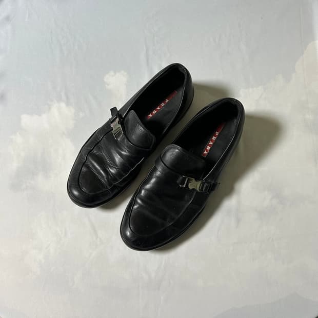 Prada sports buckle strap loafers