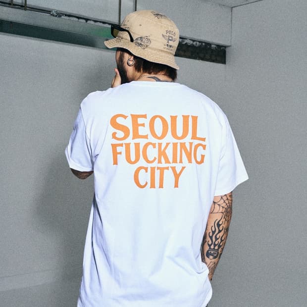SFC 루즈핏 티셔츠 화이트 오렌지