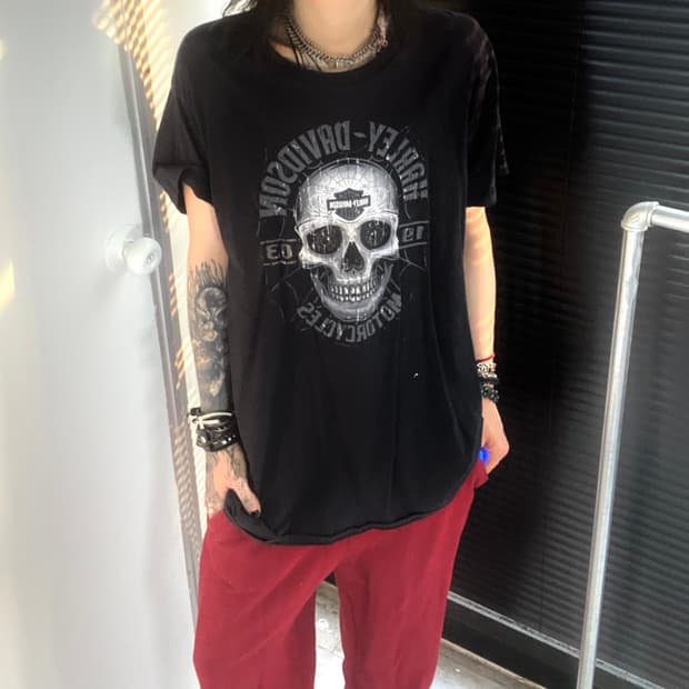 Harley Davidson skull 1/2 T shirts