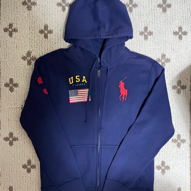 폴로 랄프로렌 빅포니 성조기 후드집업