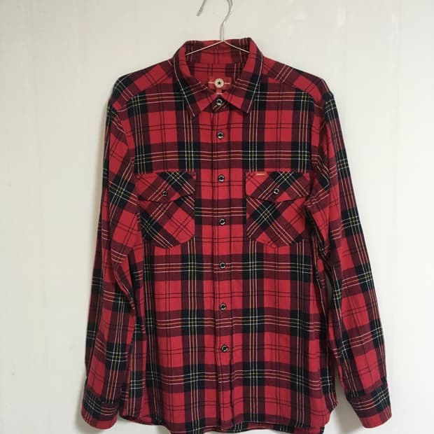 Converse Red Black Plaid Flannel Shirt
