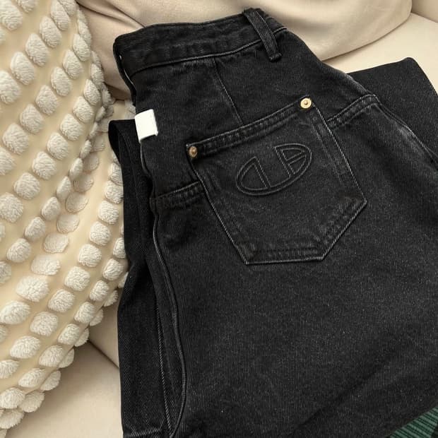 돈비레잇 투턱 와이드데님 흑청 xs