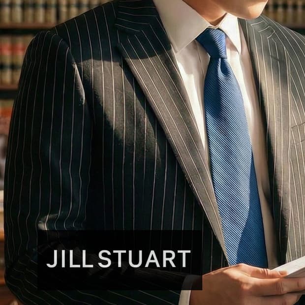 질스튜어트 실크 블루 솔리드 넥타이 6.9cm A등급 A19670