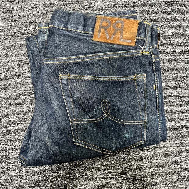 더블알엘 스트레이트핏 원스 워시 셀비지 진 32/32