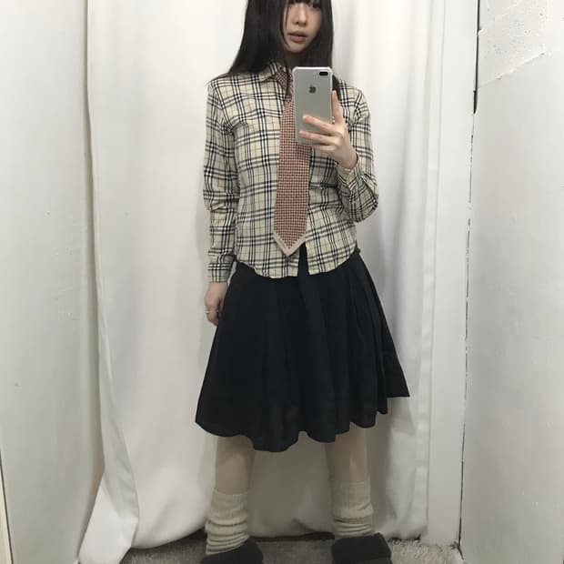 버버리 노바체크 여성 셔츠