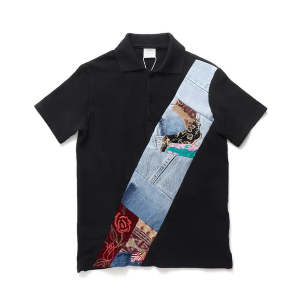 KAPITAL Denim Patched Lined Polo Shirt