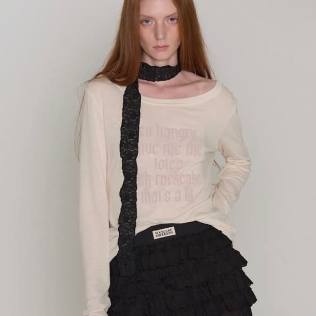 새상품 락케이크 롱슬리브 Funk Mesh Top - Cream 메쉬 탑