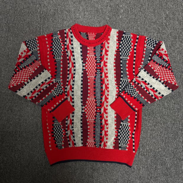 레드 빈티지 니트