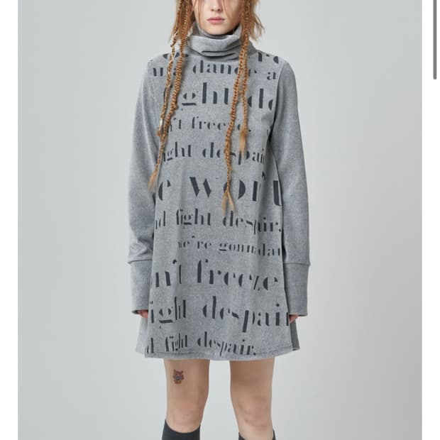 탠스댄스 Printed velour dress_gray 